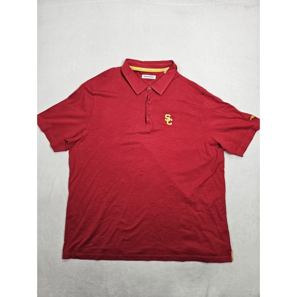 USC Trojans Tommy Bahama Polo Shirt Mens 3XL Red Islandzone Performance Pima